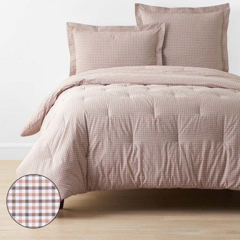 Classic Stripes and Plaids Cool Yarn-Dyed Cotton Percale Comforter