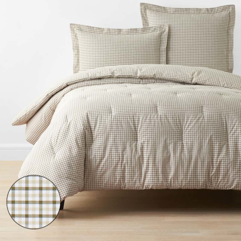 Classic Stripes and Plaids Cool Yarn-Dyed Cotton Percale Comforter