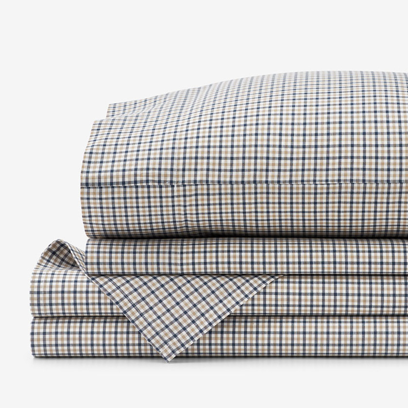 Classic Stripes and Plaids Cool Yarn-Dyed Cotton Percale Bed Sheet Set
