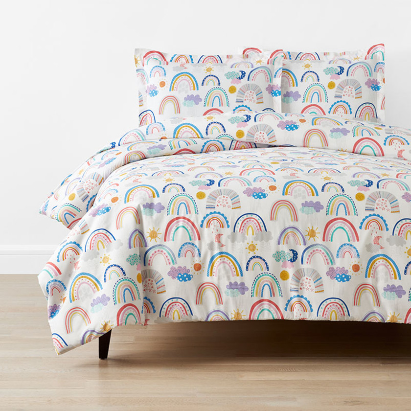 Magical Rainbows Classic Cool Organic Cotton Percale Duvet Cover Set