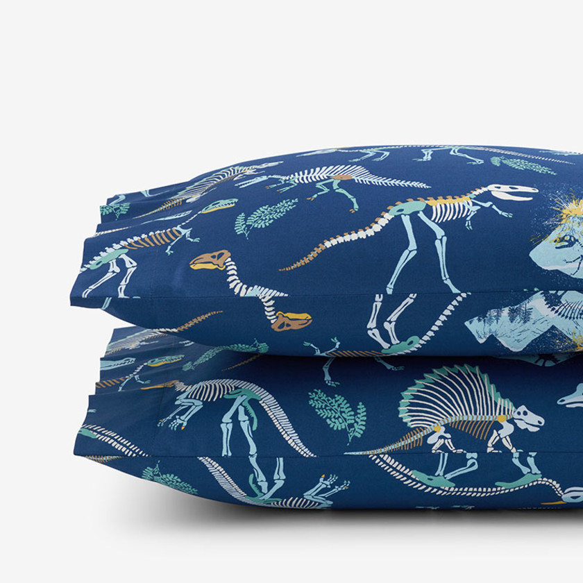 Dinoland Classic Cool Organic Cotton Percale Pillowcase Set