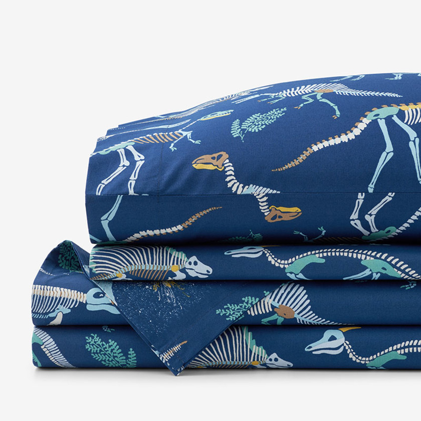 Dinoland Classic Cool Organic Cotton Percale Bed Sheet Set