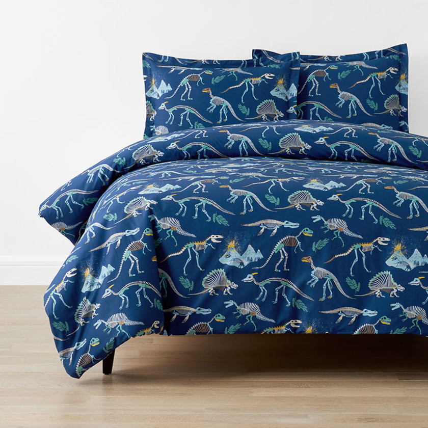 Dinoland Classic Cool Organic Cotton Percale Duvet Cover Set