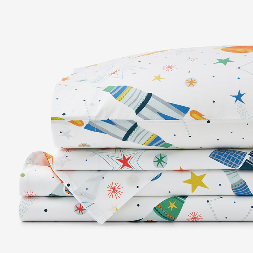 Outerspace Classic Cool Organic Cotton Percale Bed Sheet Set