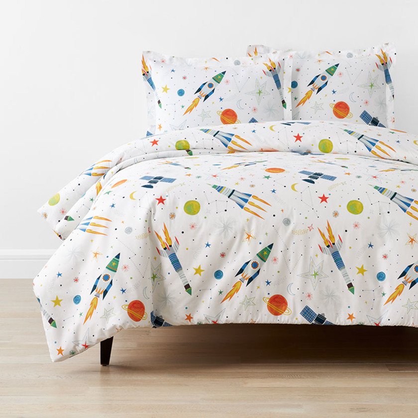 Outerspace Classic Cool Organic Cotton Percale Duvet Cover Set