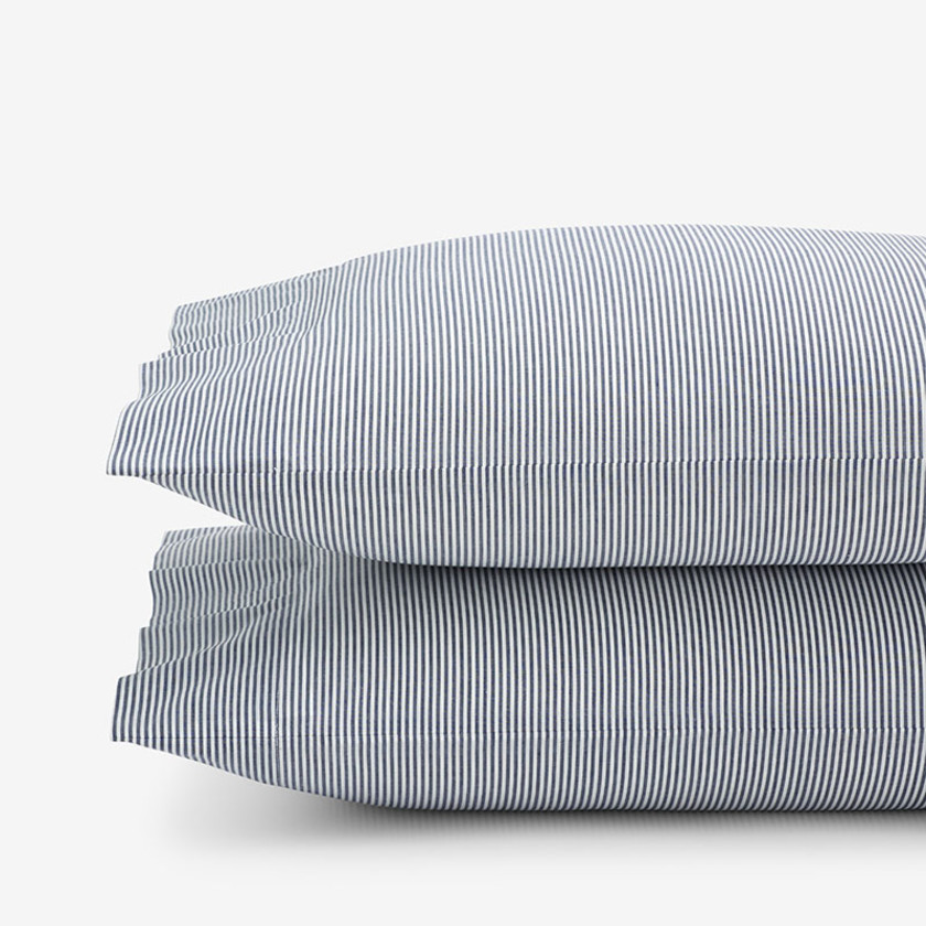 Classic Stripes and Plaids Cool Yarn-Dyed Cotton Percale Pillowcase Set