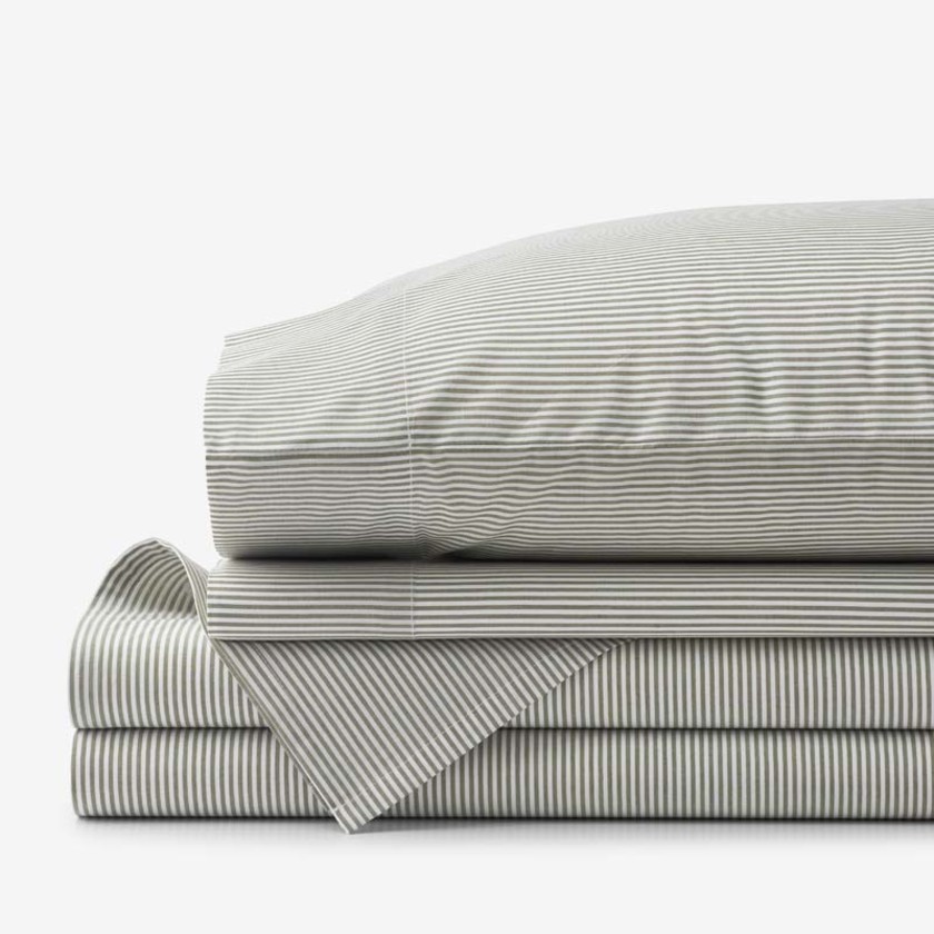Classic Stripes and Plaids Cool Yarn-Dyed Cotton Percale Bed Sheet Set