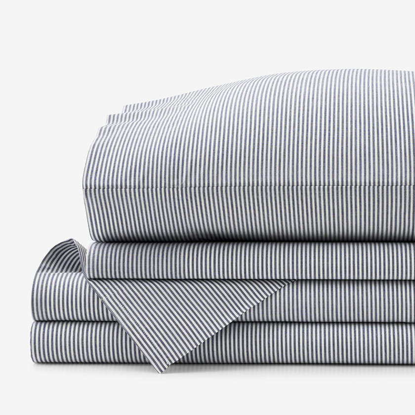 Classic Stripes and Plaids Cool Yarn-Dyed Cotton Percale Bed Sheet Set