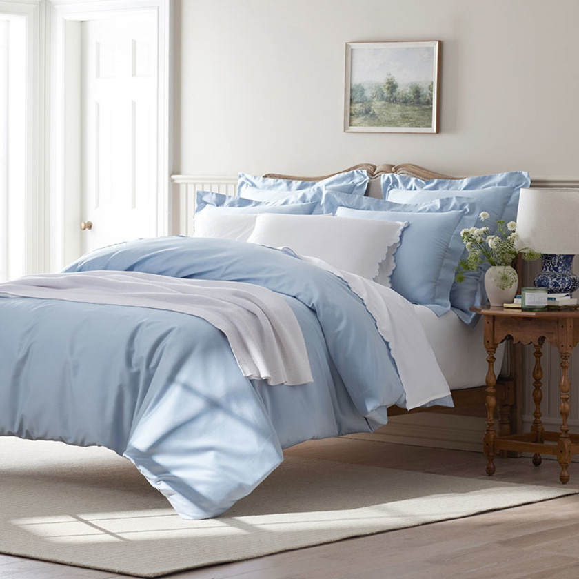 Classic Smooth Sateen Solid Bed Sheet Set - Light Blue, Twin XL,Light Blue