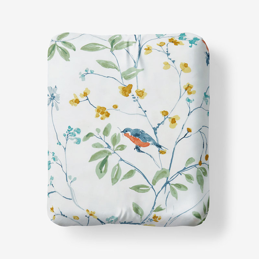 Bird in Spring Classic Smooth Sateen Fitted Bed Sheet