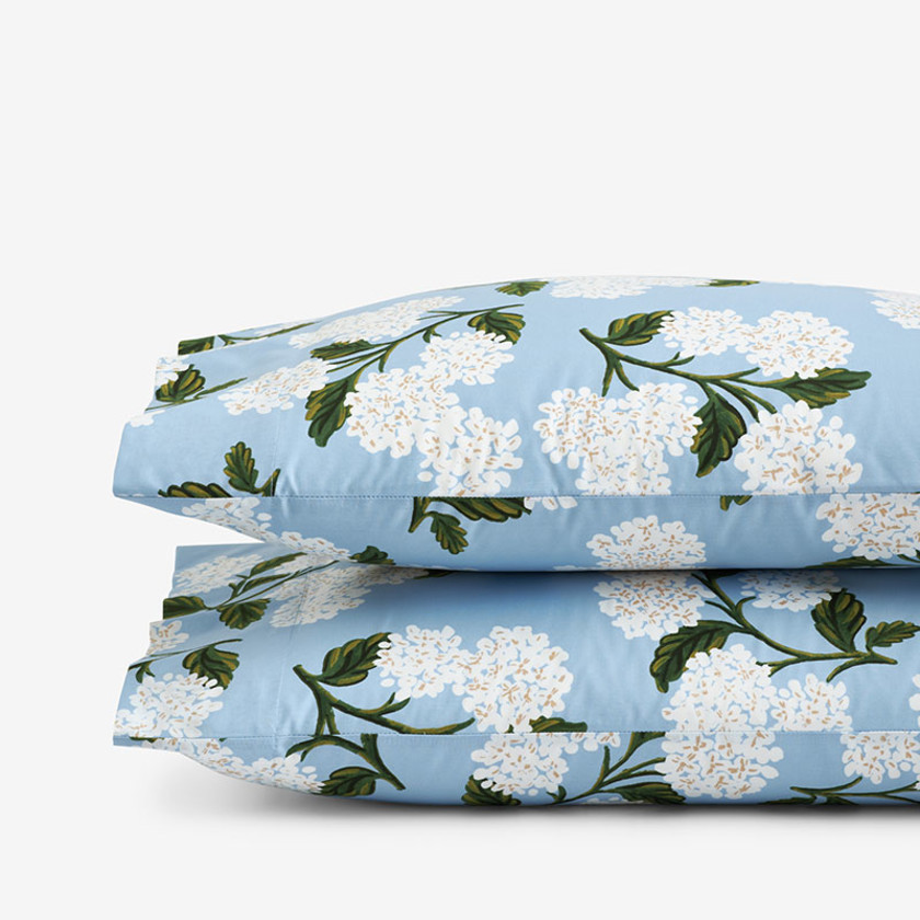 Hydrangea Classic Cool Cotton Percale Pillowcase Set
