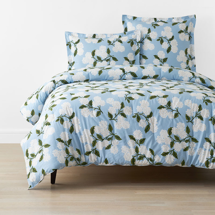 Hydrangea Classic Cool Cotton Percale Comforter - Powder Blue, Twin/Twin XL,Powder Blue