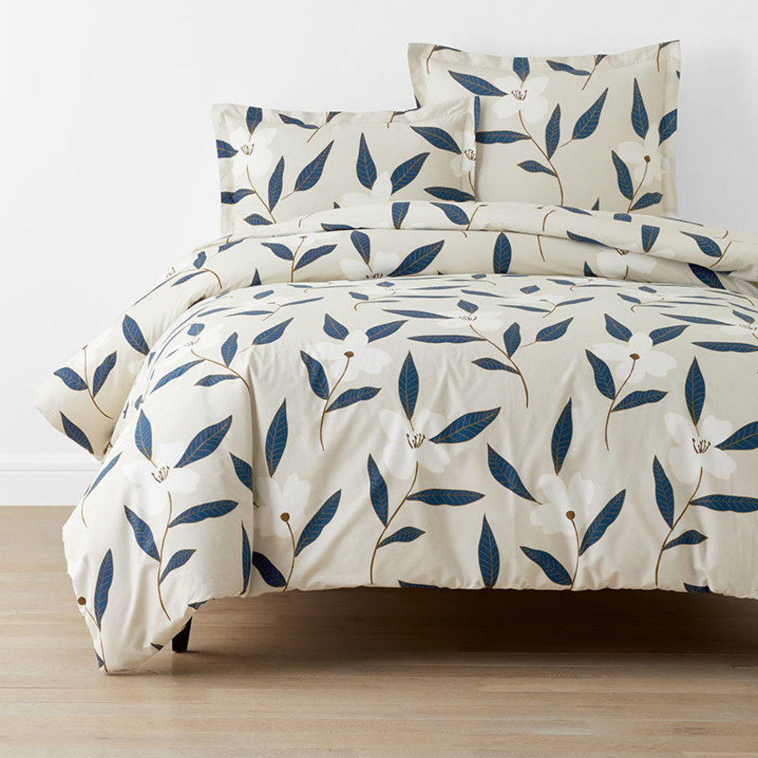 Plumeria Floral Classic Cool Cotton Percale Duvet Cover