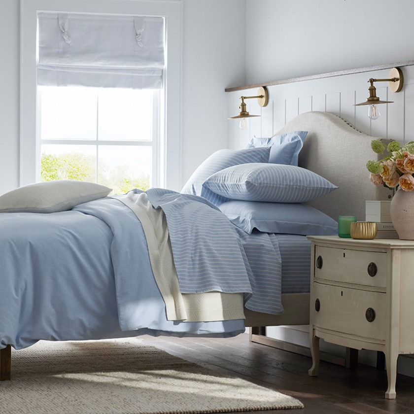 Classic Oxford Yarn-Dyed Solid Pillowcase Set - Blue, Standard,Blue