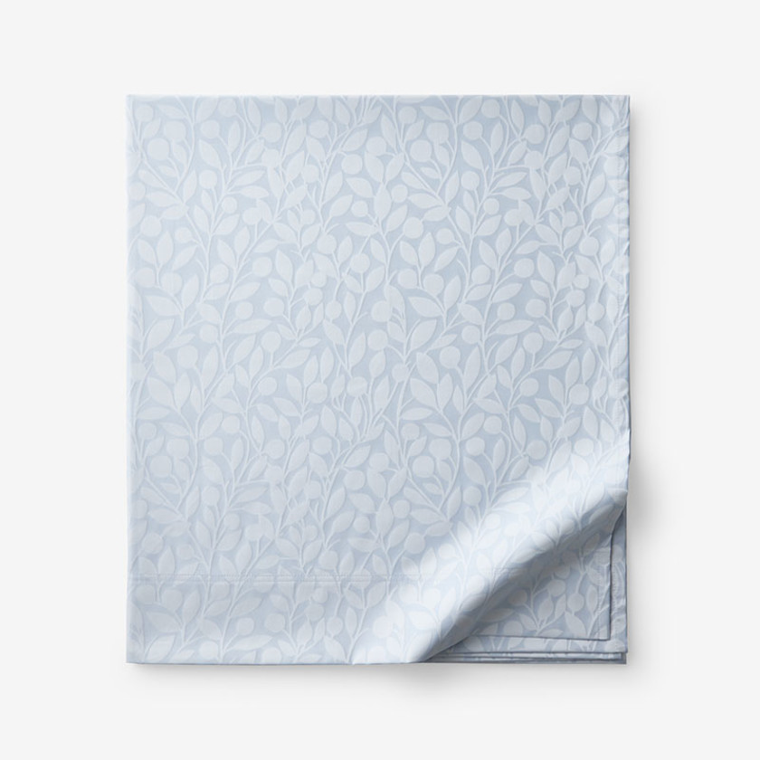 Jacquard Leaf Yarn-Dyed Premium Smooth Supima® Cotton Wrinkle-Free Sateen Flat Bed Sheet