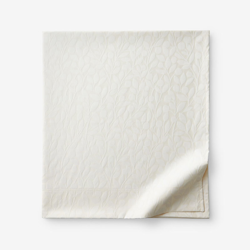 Jacquard Leaf Yarn-Dyed Premium Smooth Supima® Cotton Wrinkle-Free Sateen Flat Bed Sheet