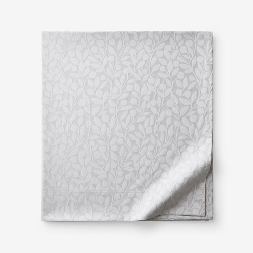 Jacquard Leaf Yarn-Dyed Premium Smooth Supima® Cotton Wrinkle-Free Sateen Flat Bed Sheet
