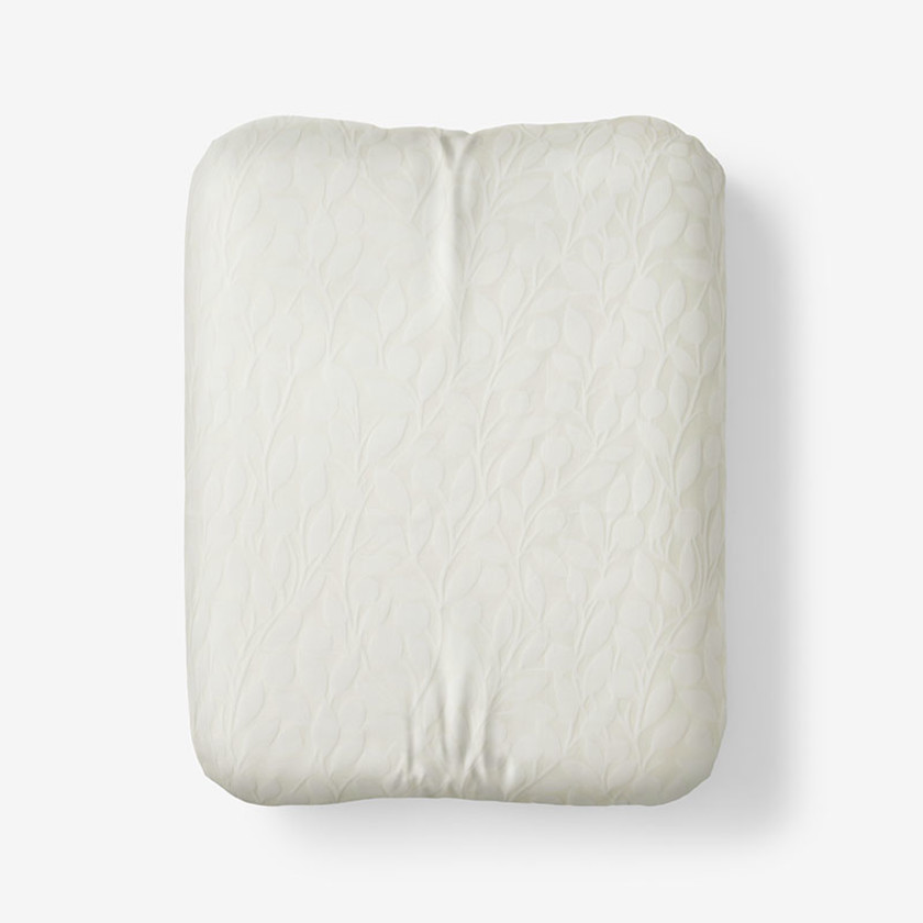 Jacquard Leaf Yarn-Dyed Premium Smooth Supima® Cotton Wrinkle-Free Sateen Fitted Bed Sheet