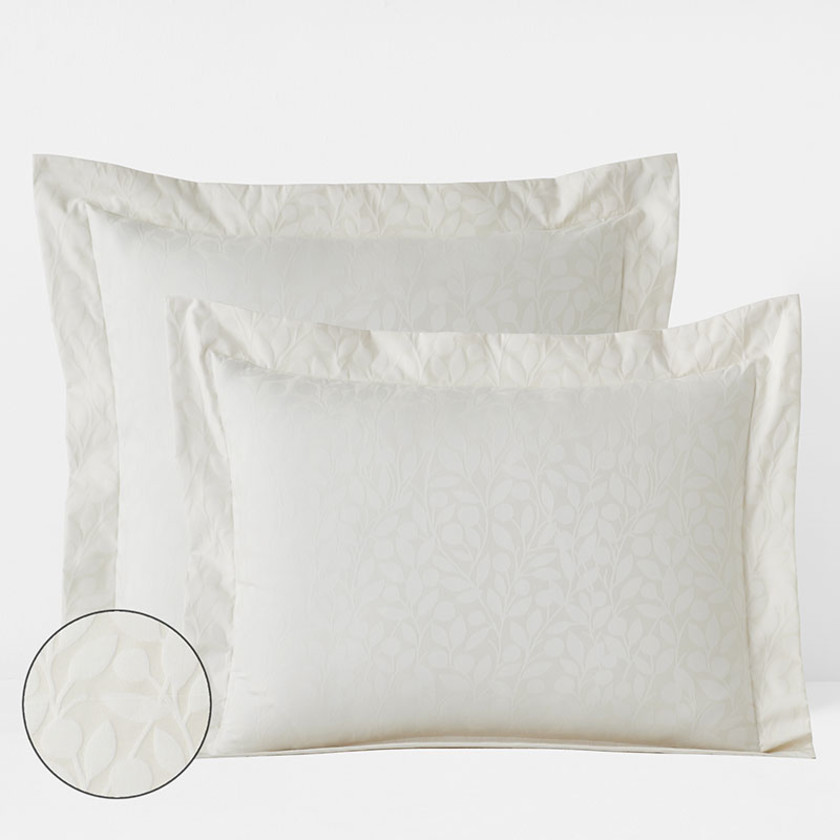 Jacquard Leaf Yarn-Dyed Premium Smooth Supima® Cotton Wrinkle-Free Sateen Sham