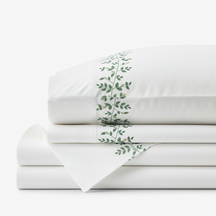 Climbing Vines Border Classic Cool Cotton Percale Bed Sheet Set