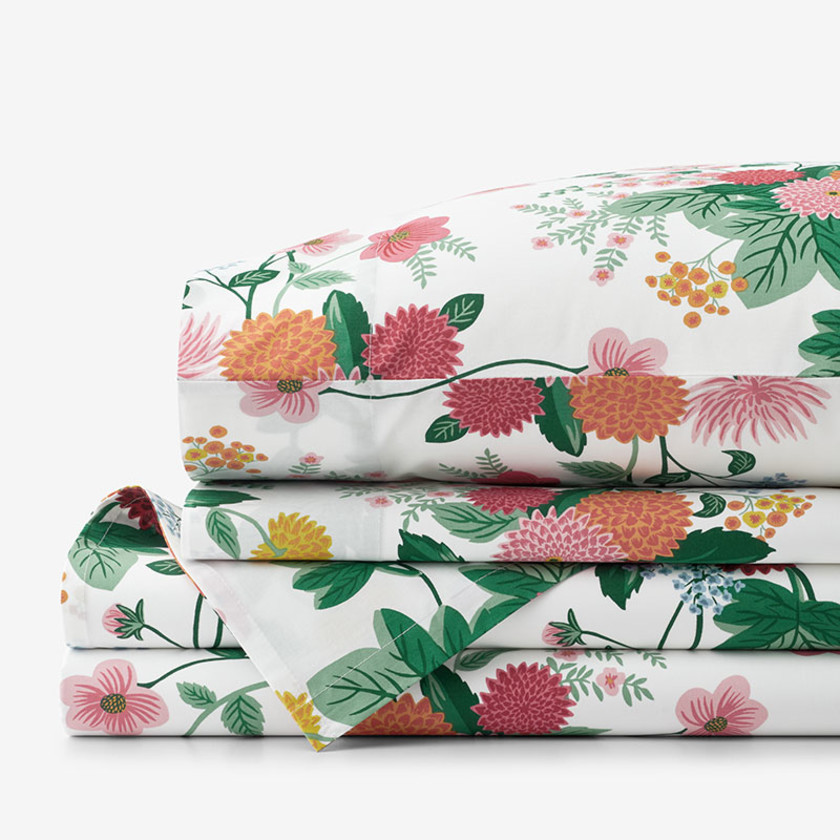 Dahlia Classic Cool Cotton Percale Bed Sheet Set