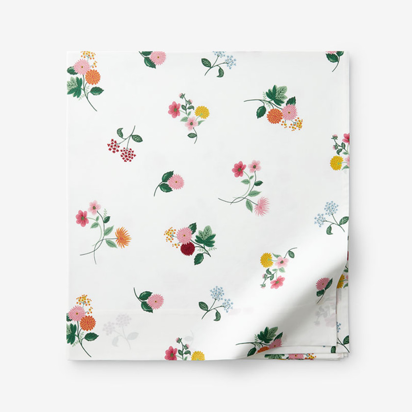 Ditsy Dahlia Classic Cool Cotton Percale Flat Bed Sheet
