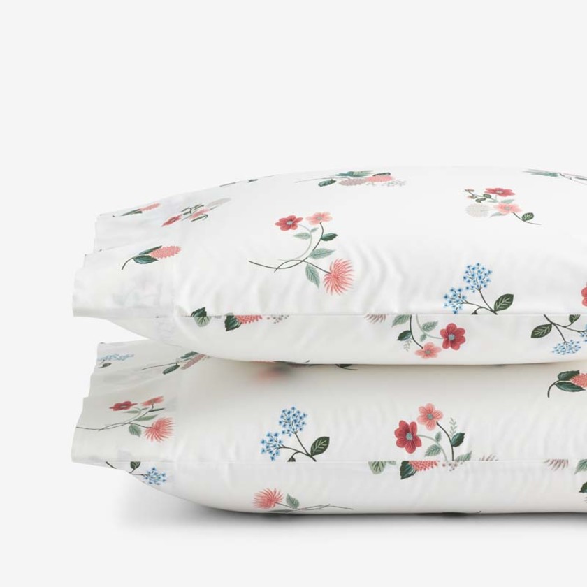 Ditsy Dahlia Classic Cool Cotton Percale Pillowcase Set