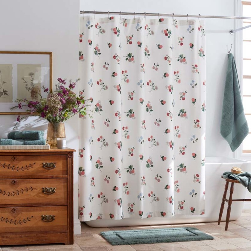 Ditsy Dahlia Classic Cool Cotton Percale Shower Curtain