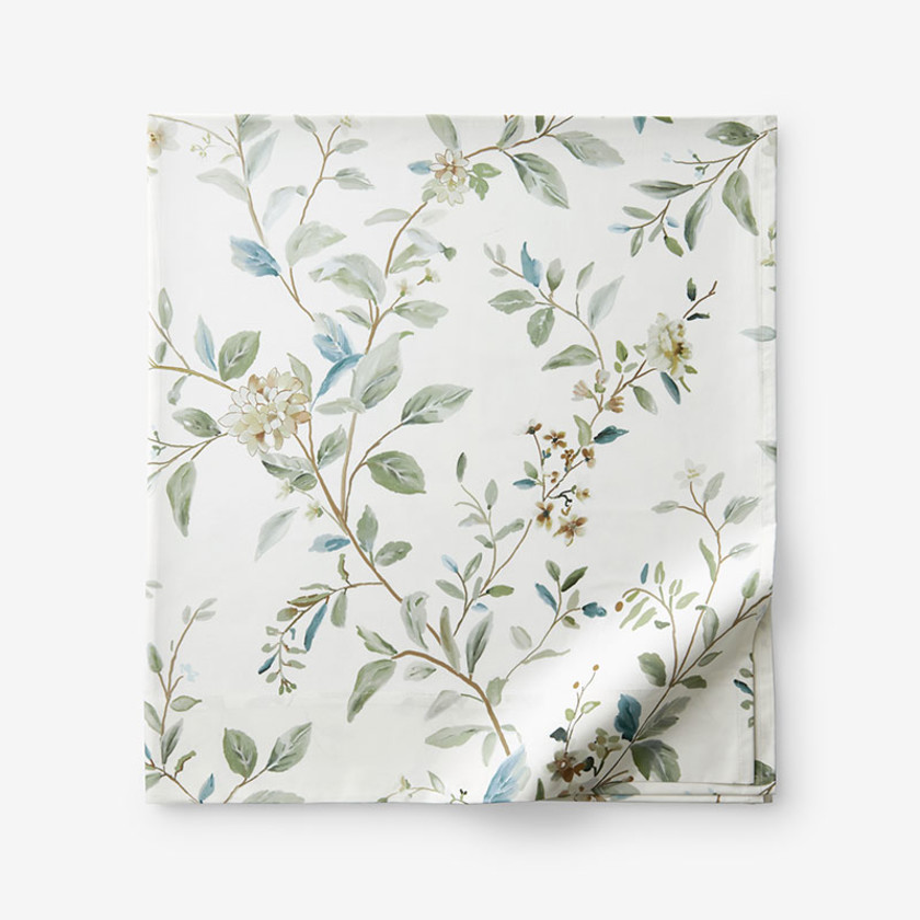 Whispering Leaves Premium Smooth Wrinkle-Free Sateen Flat Bed Sheet