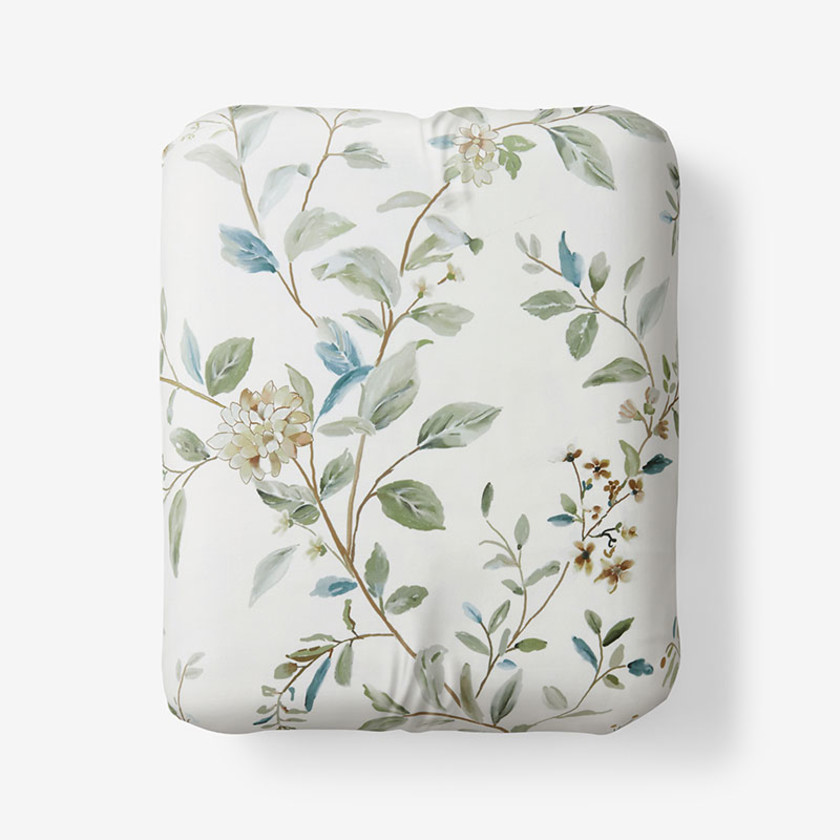 Whispering Leaves Premium Smooth Wrinkle-Free Sateen Fitted Bed Sheet