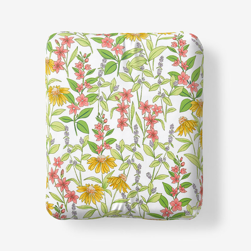 Coneflower Patch Classic Cool Cotton Percale Fitted Bed Sheet