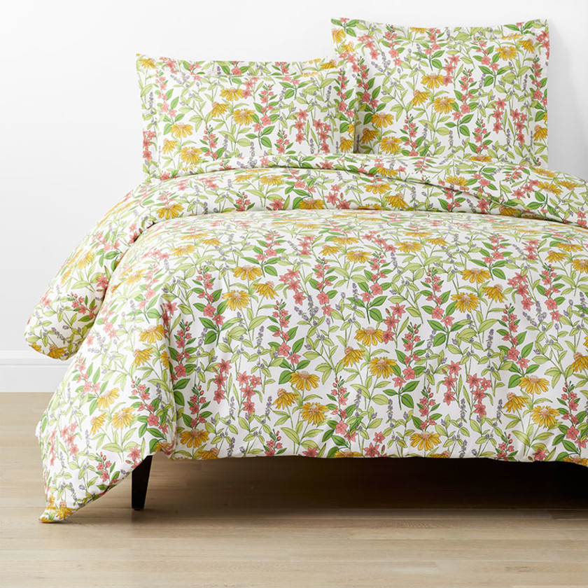 Coneflower Patch Classic Cool Cotton Percale Duvet Cover