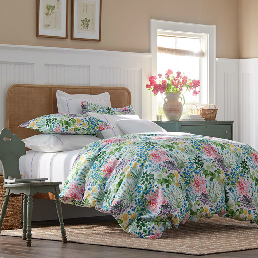 Flower Garden Classic Cool Cotton Percale Sham - Ivory Multi, Standard