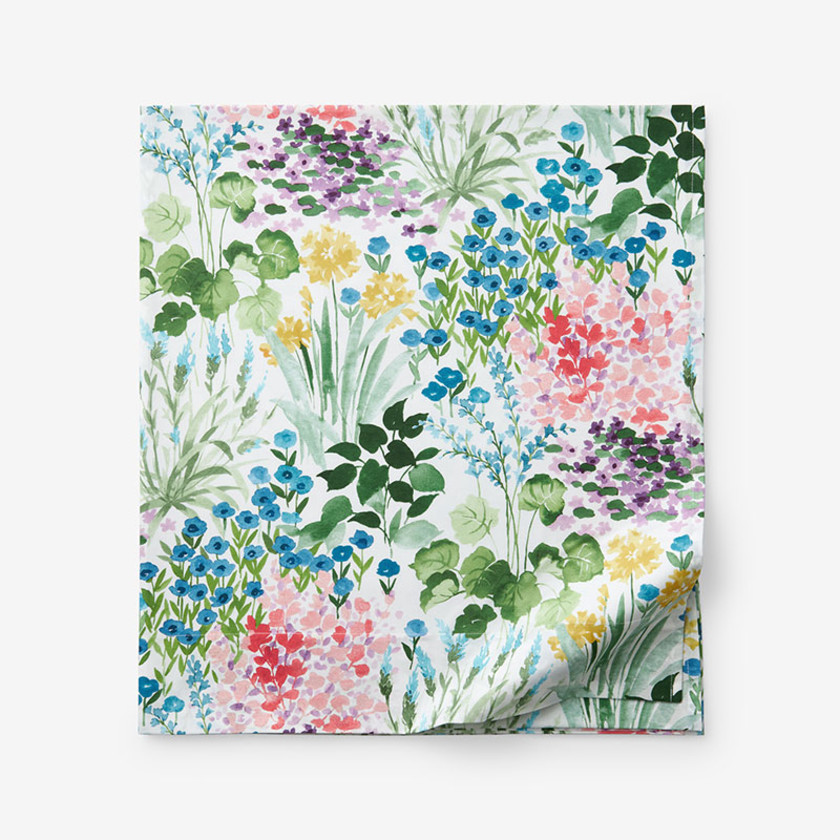 Flower Garden Classic Cool Cotton Percale Flat Bed Sheet