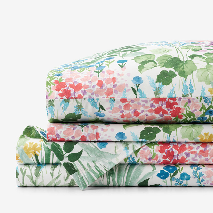 Flower Garden Classic Cool Cotton Percale Bed Sheet Set