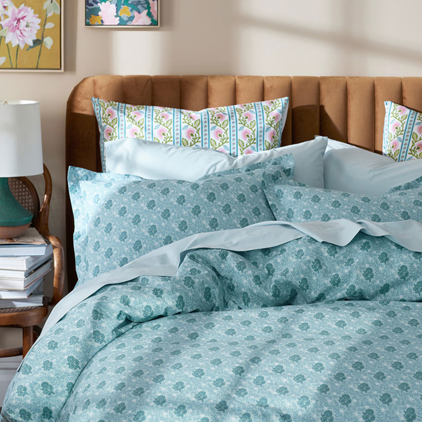 Mini Garden Classic Cool Cotton Percale Pillowcase Set - Flower, Standard,Flower