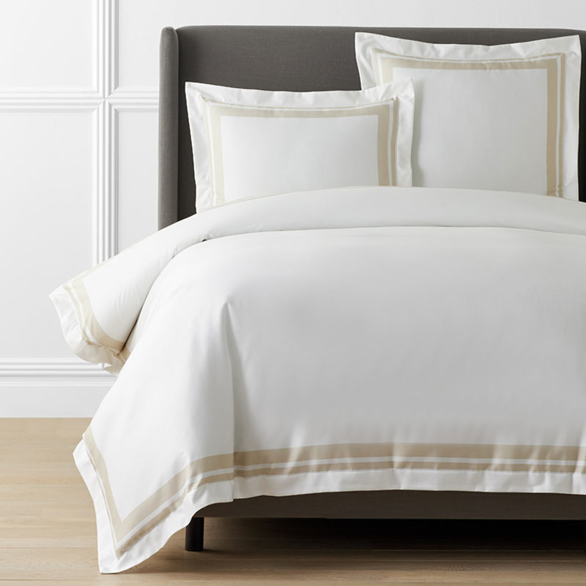 Double Border Premium Smooth Supima® Cotton Wrinkle-Free Sateen Duvet Cover