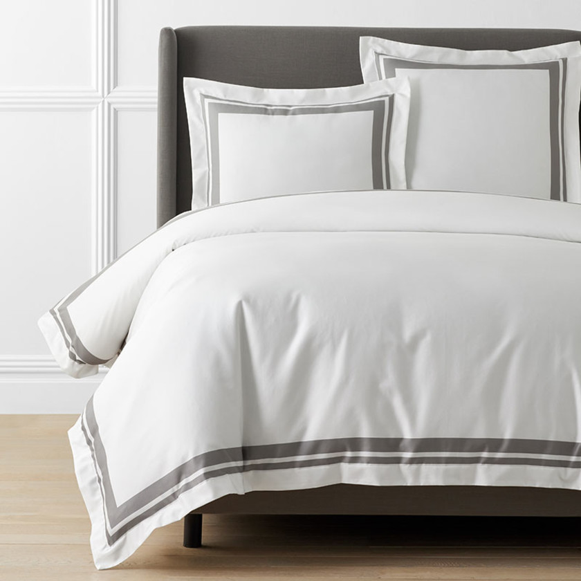 Double Border Premium Smooth Supima® Cotton Wrinkle-Free Sateen Duvet Cover