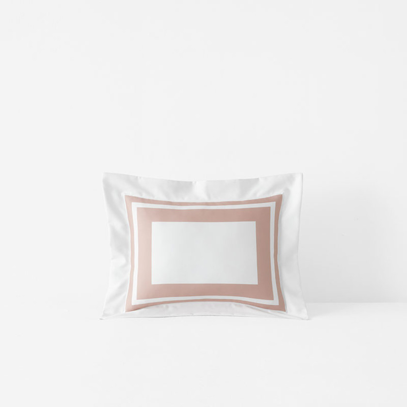 Double Border Premium Smooth Supima® Cotton Wrinkle-Free Sateen Sham - Rose, Boudoir,Rose