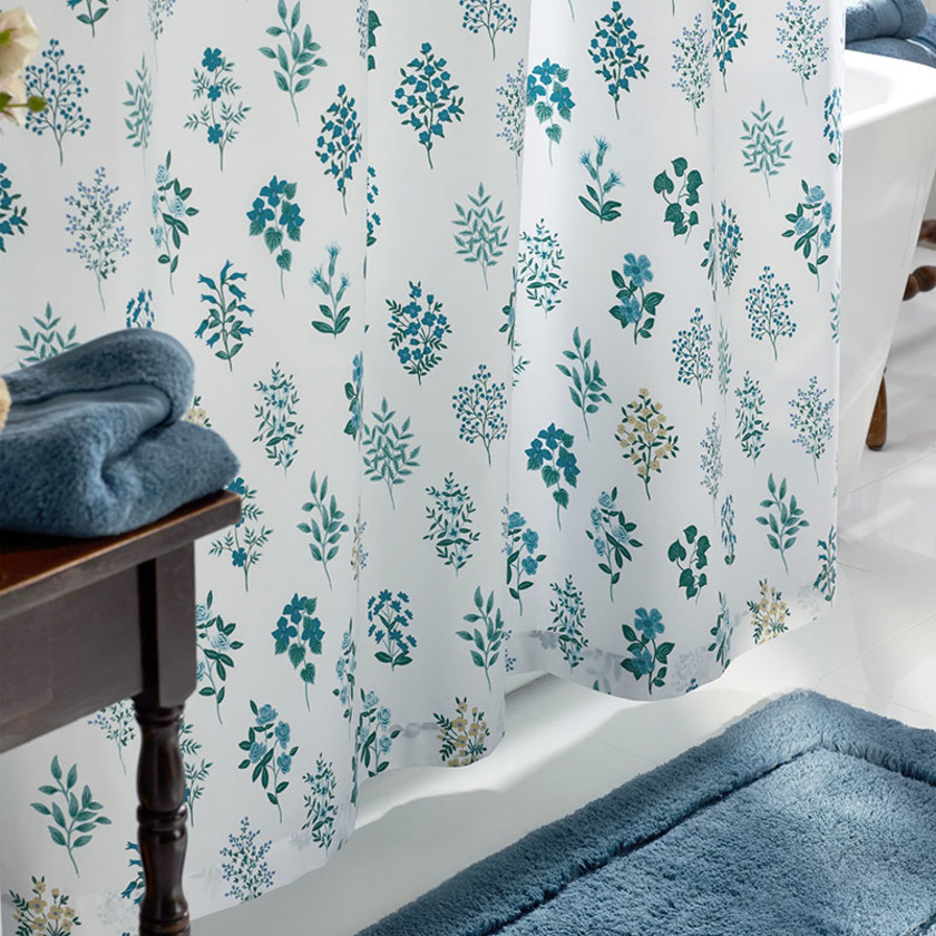 Hawthorne Classic Cool Cotton Percale Shower Curtain - Teal,Teal