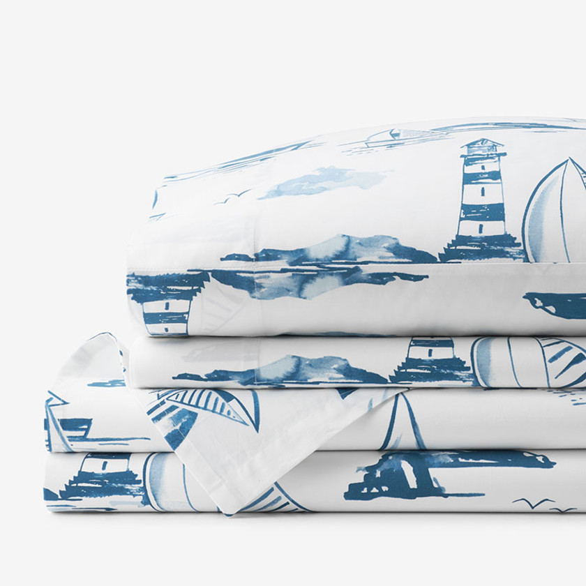 Summer Prints Classic Cool Cotton Percale Bed Sheet Set