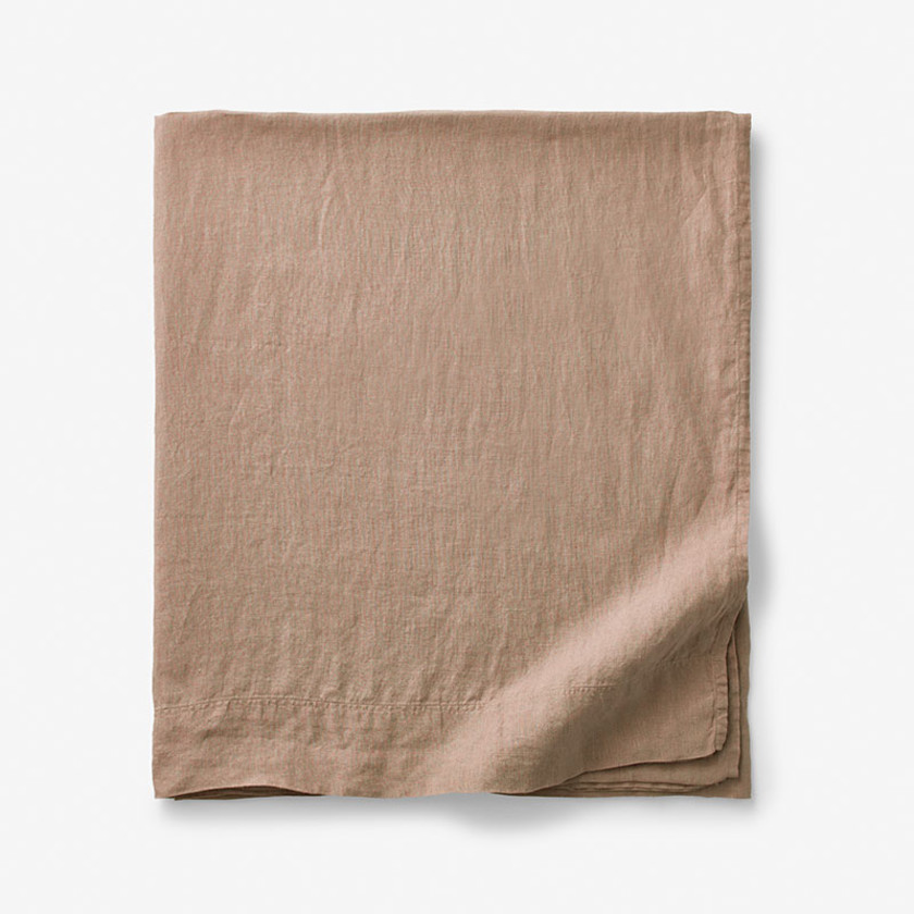 Premium Breathable Washed Linen Solid Flat Bed Sheet