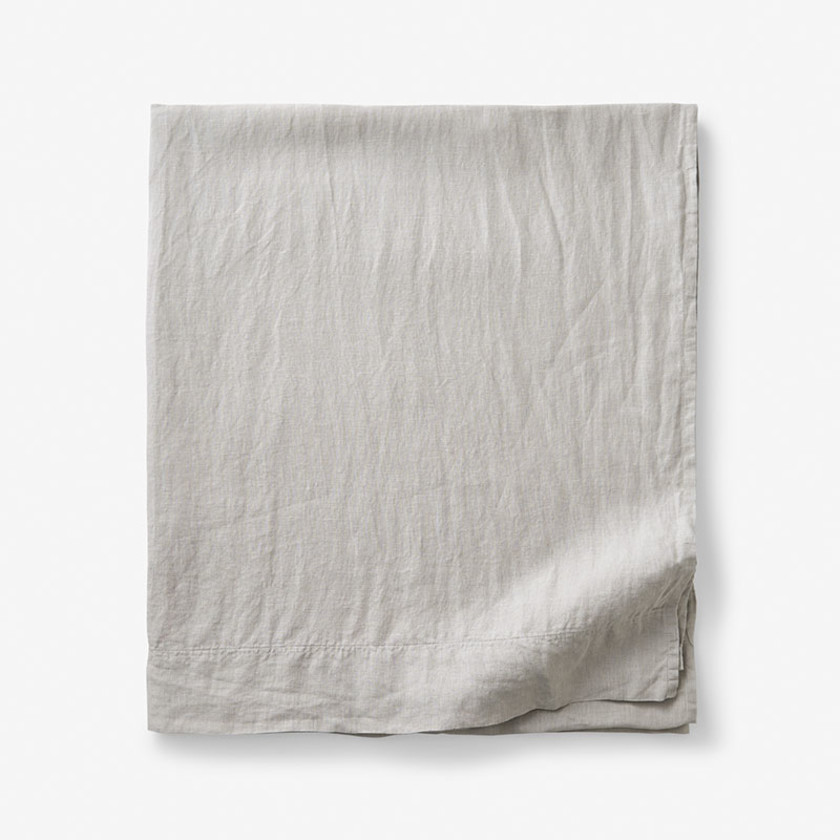 Premium Breathable Washed Linen Solid Flat Bed Sheet