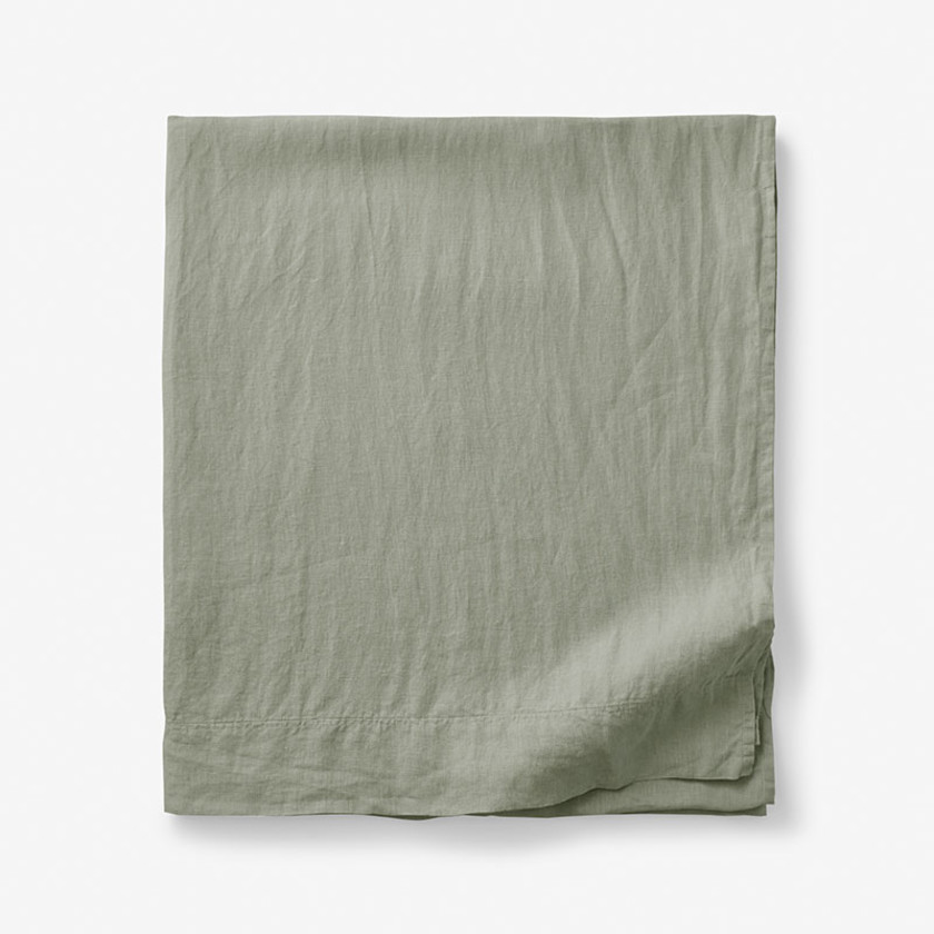 Premium Breathable Washed Linen Solid Flat Bed Sheet