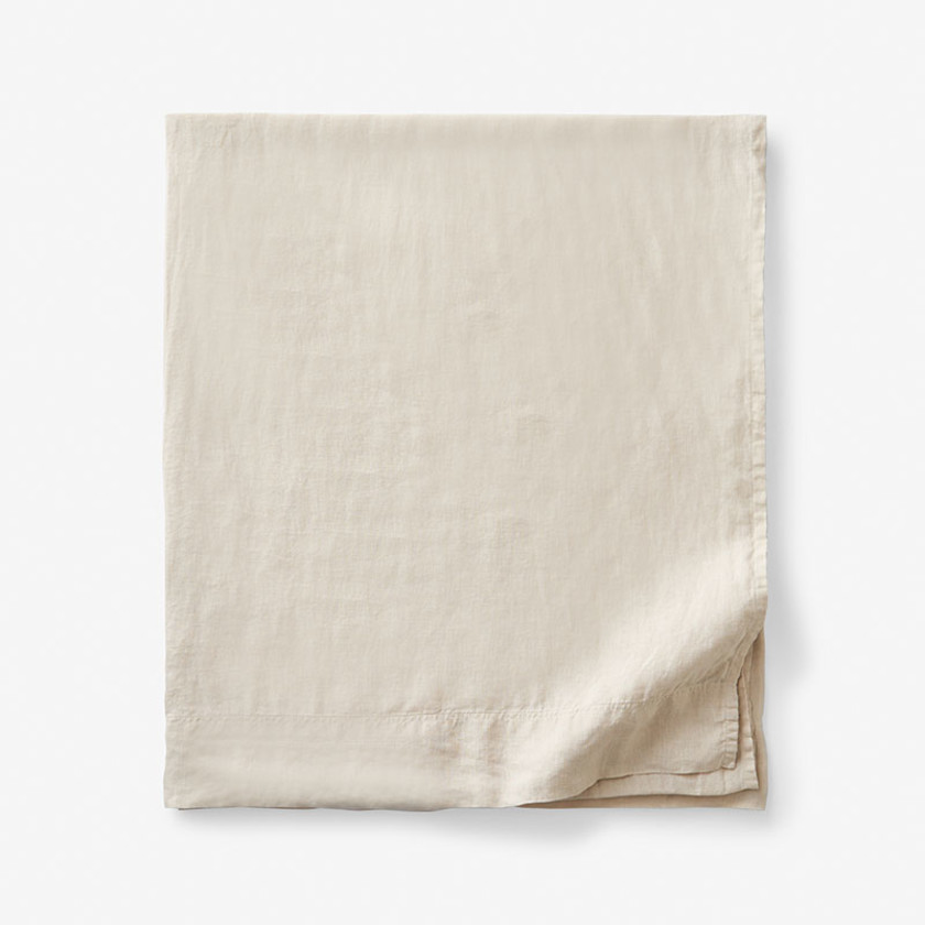 Premium Breathable Washed Linen Solid Flat Bed Sheet
