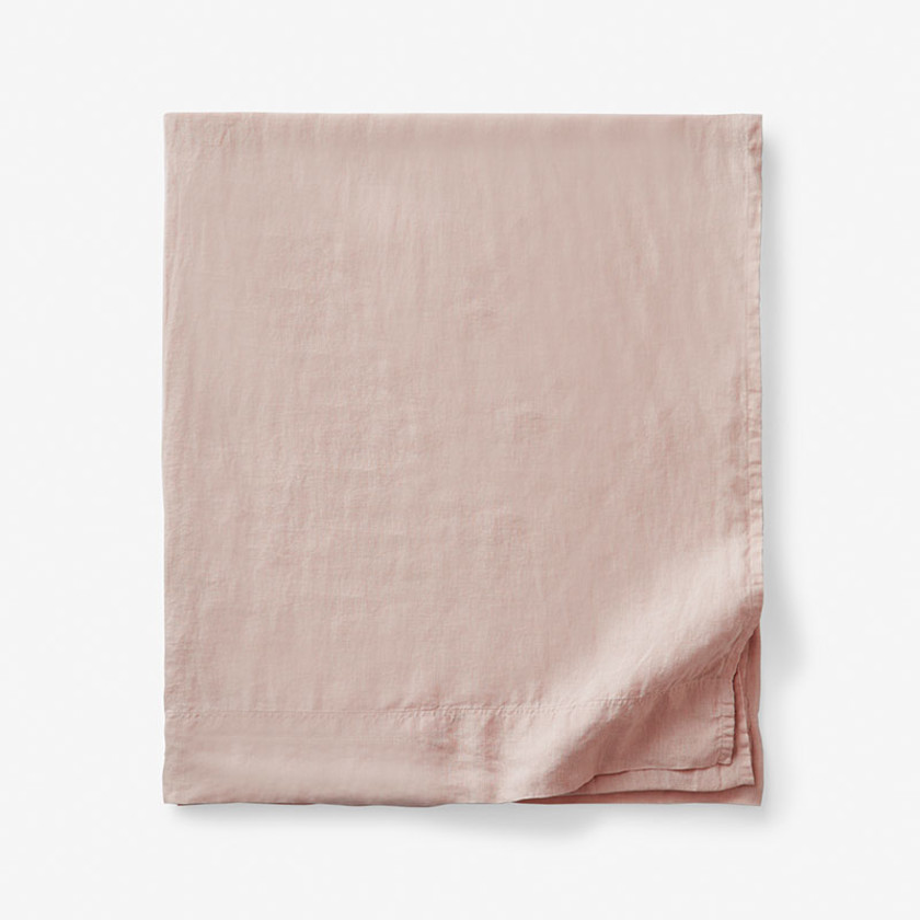 Premium Breathable Washed Linen Solid Flat Bed Sheet