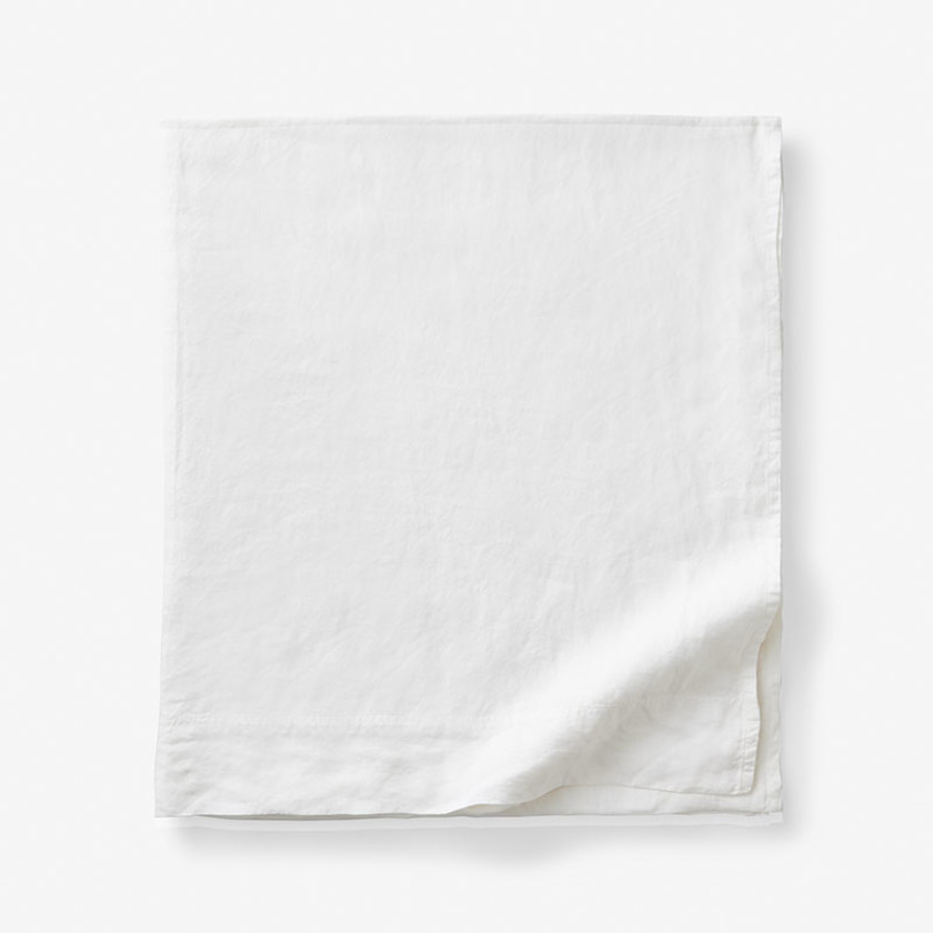 Premium Breathable Washed Linen Solid Flat Bed Sheet