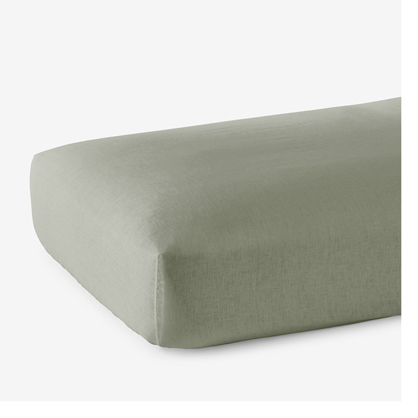 Premium Breathable Washed Linen Solid Fitted Bed Sheet
