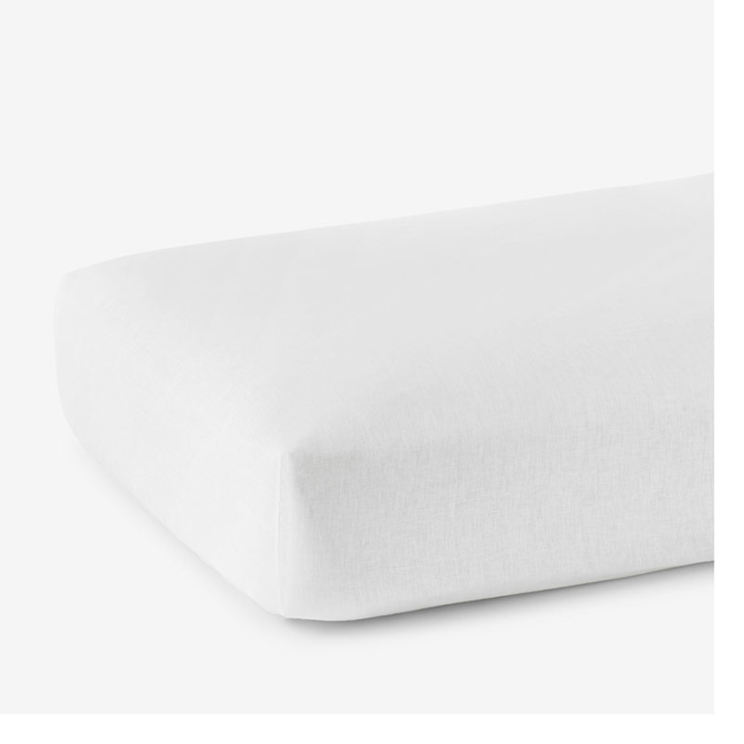 Premium Breathable Washed Linen Solid Fitted Bed Sheet