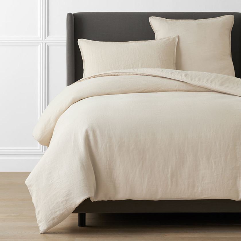 Premium Breathable Washed Linen Solid Duvet Cover